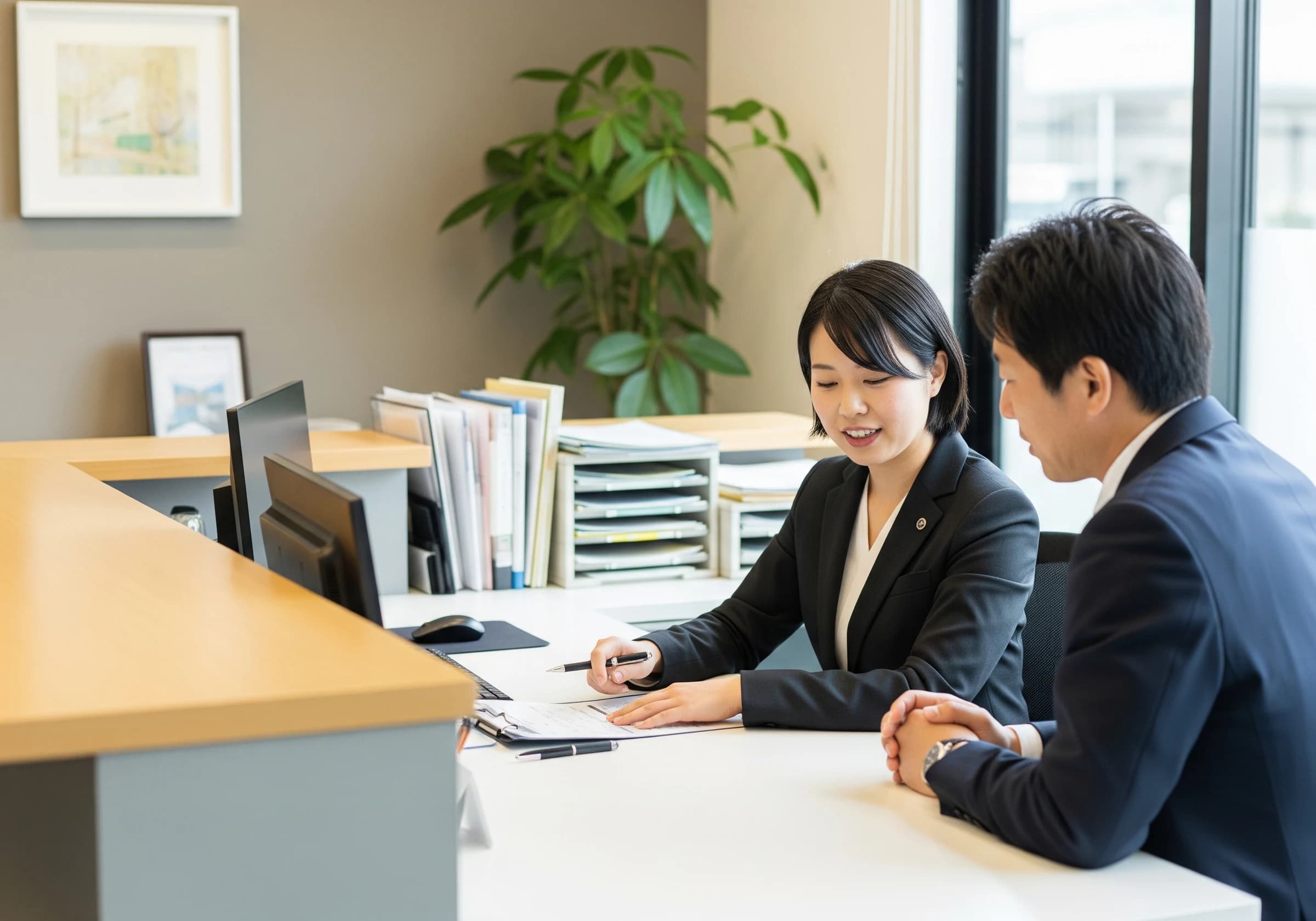 クロスを貼る職人の施工の様子